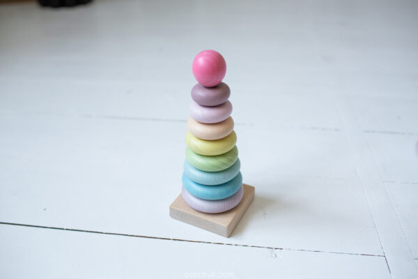 4389162725_detskaya-igrushka-piramida Детская игрушка. Пирамида крашеная. Экопродукт. 8.5х21см