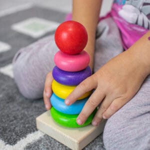 Детская игрушка. Пирамида крашеная. 7 елементов. Экопродукт. 7х15см