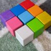 Деревянный конструктор Кубики крашеные. 4х4. Экопродукт. 9шт.
