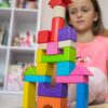 Деревяний конструктор кольоровий. 48 деталей. Екопродукт. 26х35см