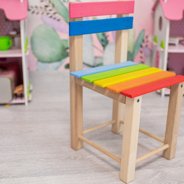 Детская деревянная игрушка. Стул цветной. Экопродукт. 45х25х25см