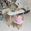 Білий стіл хмарка і стілець метелик дитячий рожевий. білий дитячий столик