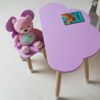 Детский столик тучка и стульчик бабочка фиолетовый. Столик для игр, уроков, еды