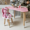 4780741229_dityachij-stil-hmarka Детский столик тучка и стульчик бабочка розовая с белым сиденьем. Столик для игр, уроков, еды