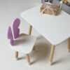 4780743361_bilij-pryamokutnij-stolik Белый прямоугольный столик и стульчик детский фиолетовый бабочка с белым сидением. Белый детский столик
