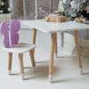 4780743362_bilij-pryamokutnij-stolik Белый прямоугольный столик и стульчик детский фиолетовый бабочка с белым сидением. Белый детский столик
