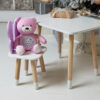 4780743363_bilij-pryamokutnij-stolik Белый прямоугольный столик и стульчик детский фиолетовый бабочка с белым сидением. Белый детский столик