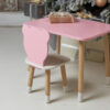 4780745712_rozhevij-pryamokutnij-stil Рожевий прямокутний стіл і стільчик дитячий ведмежа з білим сидінням. Рожевий дитячий столик