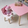 4780745724_rozhevij-pryamokutnij-stil Рожевий прямокутний стіл і стільчик дитячий ведмежа з білим сидінням. Рожевий дитячий столик