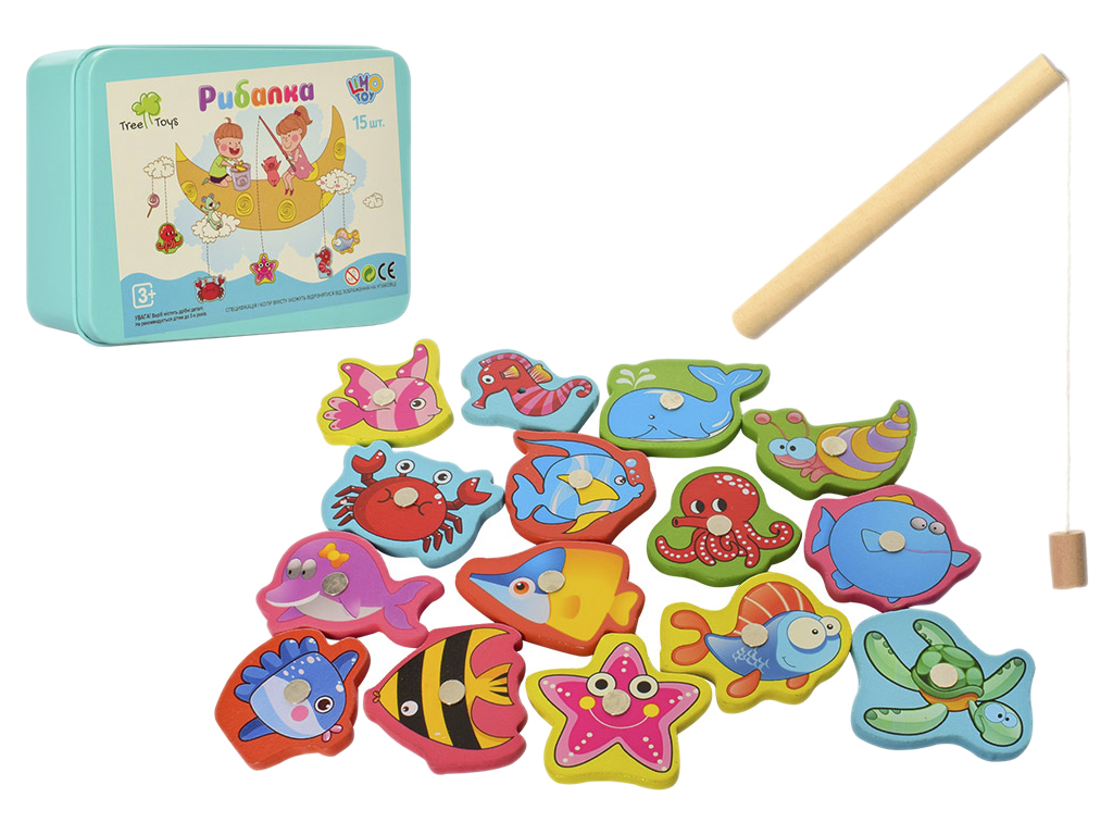 магнітна рибалка для малючків -Дерев'яна іграшка Рибалка. Tree Toys MD 0950-57