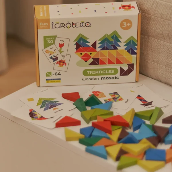 Трикутна мозаїка з дерева для дітей 64 ел. 7 Трикутна мозаїка з дерева для дітей 64 ел. 7