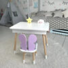 Дитячий столик і стільчик із шухлядою біло-фіолетовий "Метелик" (відкриваюча кришка) 2