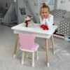 Дитячий столик і стільчик із шухлядою біло-рожевий "Ведмедик" (відкриваюча кришка) 3
