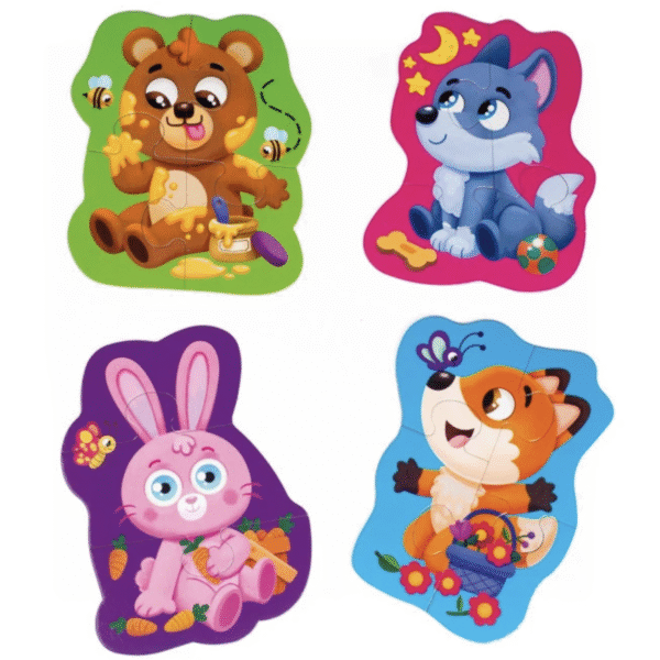 Пазли максі Vladi Toys картонні з грою Малюк Зможе «Лісові звірі»