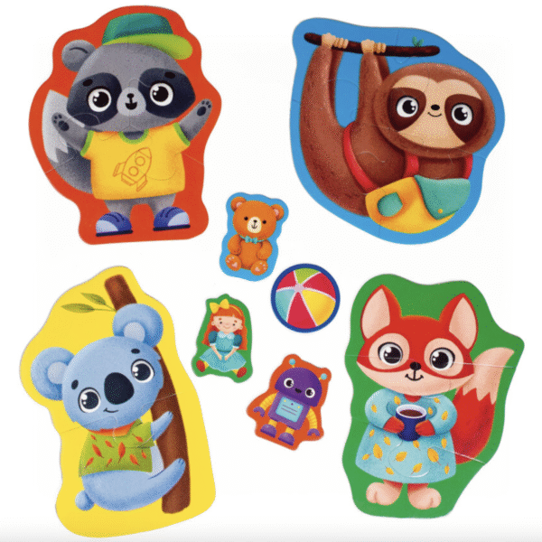 Пазли максі Vladi Toys картонні з грою Малюк Зможе «Тварини. Іграшки»