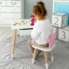 2Дитячий столик білий і стільчик корона біло-рожевий. Столик із шухлядою для олівців і розмальовок 56787