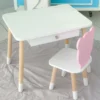 Дитячий столик білий і стільчик ведмедик рожево-білий. Столик із шухлядою для олівців і розмальовок 2