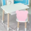 Дитячий столик білий і стільчик ведмедик рожево-білий. Столик із шухлядою для олівців і розмальовок 21441