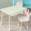 6Дитячий столик білий і стільчик корона біло-рожевий. Столик із шухлядою для олівців і розмальовок 56787