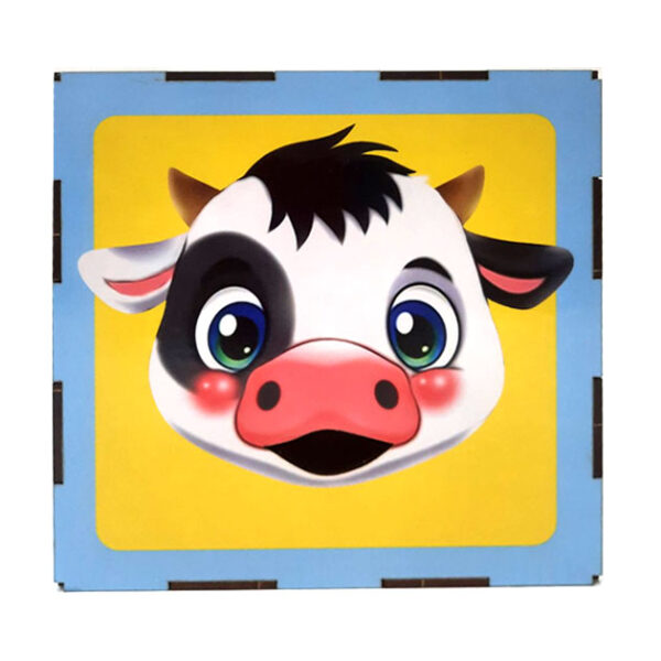 Деревянный развивающий сортер: сенсорный "Куб-копилка: На ферме"