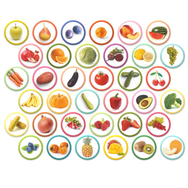 Набір магнітів Dodo Монтессорі Овочі, фрукти і ягоди 2