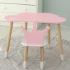 Стіл хмарка і стільчик рожевий корона з білим сидінням. Столик для занять, ігор, їжі,6