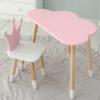 Стіл хмарка і стільчик рожевий корона з білим сидінням. Столик для занять, ігор, їжі,5