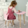 Стіл хмарка і стільчик рожевий корона з білим сидінням. Столик для занять, ігор, їжі,2