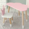 Стіл хмарка і стільчик рожевий корона з білим сидінням. Столик для занять, ігор, їжі,3