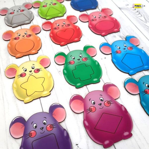 Дощечки Сегена «Мишенята» Дощечки Сегена «Мишенята» — 12 дерев’яних фігурок-трафаретів для розвитку малечі