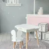 Стол хмаринка з нішею та стілець метелик білі 2