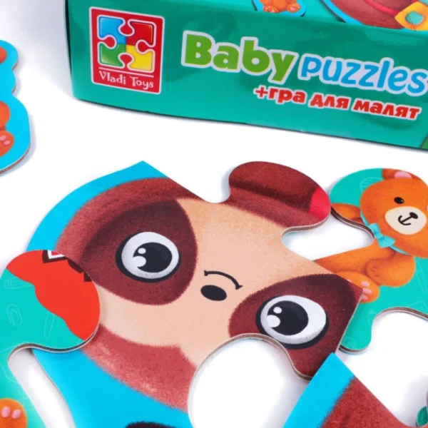Гра розвиваюча Vladi Toys пазли картонні з грою. Тварини. Іграшки. VT1722-27 4