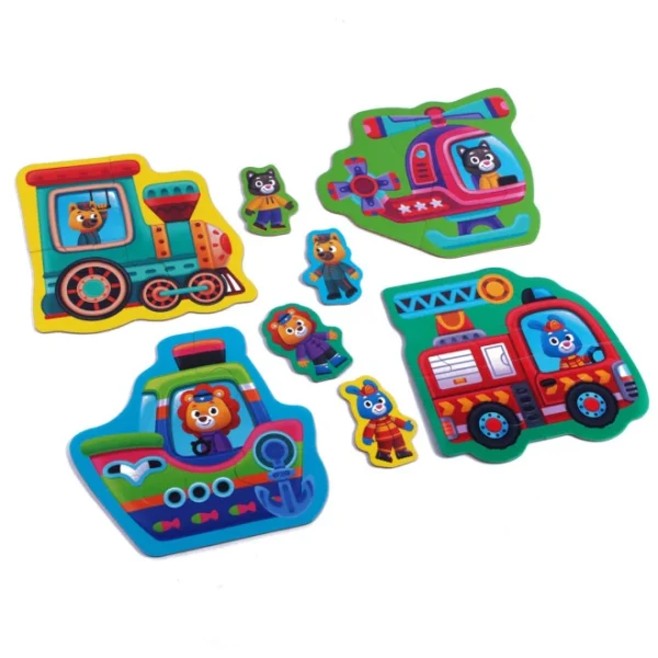 Гра розвиваюча Vladi Toys пазли картонні з грою.Транспорт. Тварини. VT1722-28 3