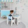 Набір дитячих меблів столик з ящиком та стільчик 70×45×51, стіл та стілець для дітей, білий з блакитним 4 Набір дитячих меблів столик з ящиком та стільчик 70×45×51, стіл та стілець для дітей, білий з блакитним 4