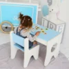 Набір дитячих меблів столик з ящиком та стільчик 70×45×51, стіл та стілець для дітей, білий з блакитним 3 Набір дитячих меблів столик з ящиком та стільчик 70×45×51, стіл та стілець для дітей, білий з блакитним 3