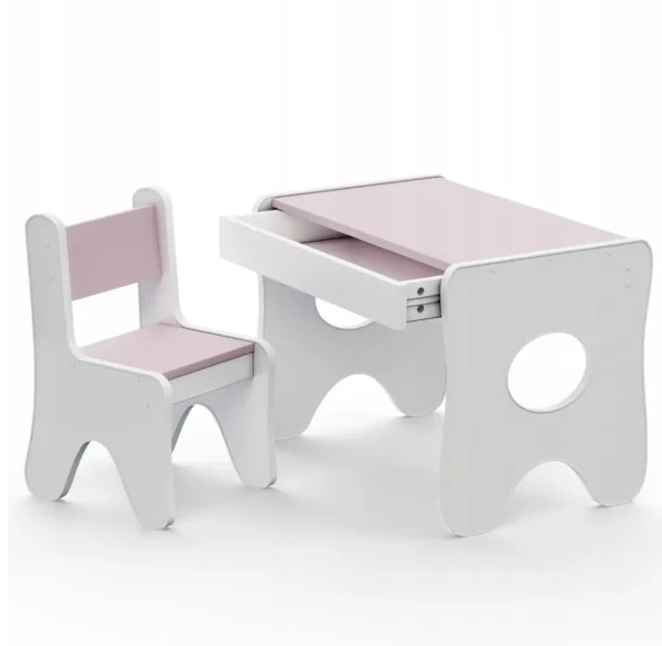 Комплект дитячих меблів столик та стільчик 70×45×51, стіл та стілець у дитячу, білий з рожевим,1 Комплект дитячих меблів столик та стільчик 70×45×51, стіл та стілець у дитячу, білий з рожевим, 1