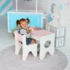 Комплект дитячих меблів столик та стільчик 70×45×51, стіл та стілець у дитячу, білий з рожевим, 2 Комплект дитячих меблів столик та стільчик 70×45×51, стіл та стілець у дитячу, білий з рожевим, 2
