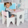 Комплект дитячих меблів столик та стільчик 70×45×51, стіл та стілець у дитячу, білий з рожевим, 4 Комплект дитячих меблів столик та стільчик 70×45×51, стіл та стілець у дитячу, білий з рожевим, 4
