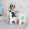 Набір дитячих меблів столик з ящиком та стільчик 70×45×51, стіл та стілець для дітей, білий, фото 2 Набір дитячих меблів столик з ящиком та стільчик 70×45×51, стіл та стілець для дітей, білий, фото 2