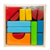 Різнокольоровий дитячий конструктор на 14 деталей 14х14 см екопродукт із натурального дерева Різнокольоровий дитячий конструктор на 14 деталей 14х14 см екопродукт із натурального дерева