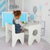 Набір дитячих меблів столик з ящиком та стільчик 70×45×51, стіл та стілець для дітей, білий з сірим 3 Набір дитячих меблів столик з ящиком та стільчик 70×45×51, стіл та стілець для дітей, білий з сірим 3