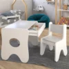 Набір дитячих меблів столик з ящиком та стільчик 70×45×51, стіл та стілець для дітей, білий з сірим1 Набір дитячих меблів столик з ящиком та стільчик 70×45×51, стіл та стілець для дітей, білий з сірим1