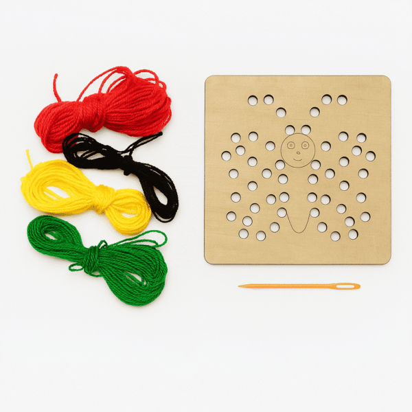 Деревяна вишивка шнурівка із безпечною голкою та нитками