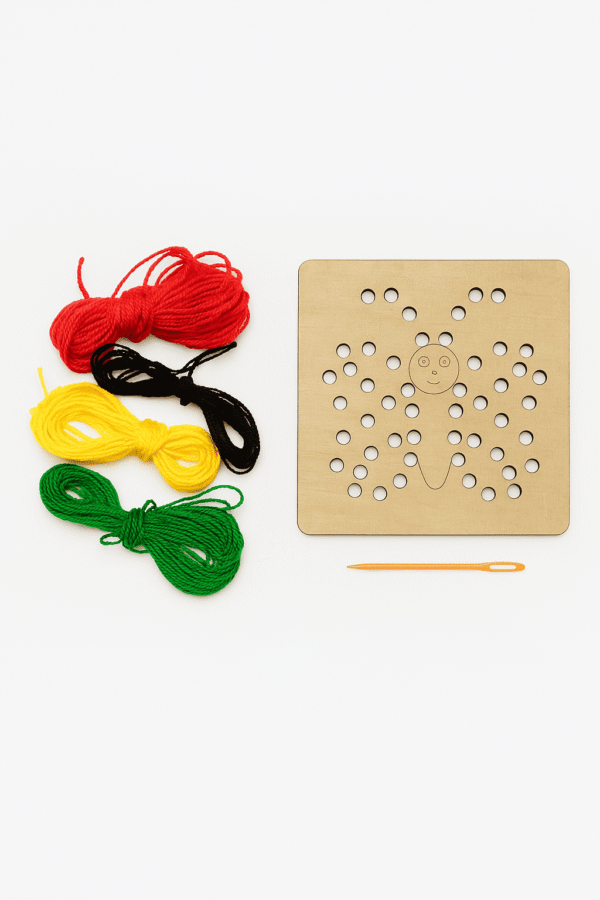Деревяна вишивка шнурівка із безпечною голкою та нитками