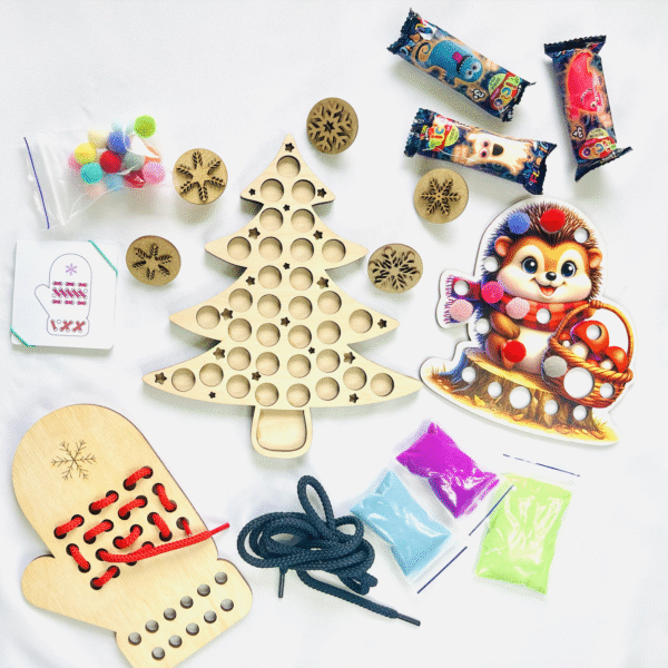Новорічний сенсорний набір “Ялинка” Новорічний сенсорний набір “Ялинка” — святковий подарунок для дітей 2–6 років