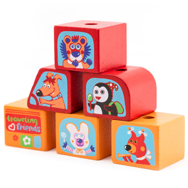 Міні-автобус «Веселі звірі» Міні-автобус «Веселі звірі» Cubika – дерев’яна іграшка з тваринками як пірамідка