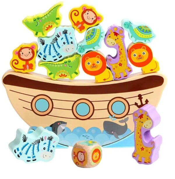 балансир_човен Балансир “Тваринки на човні” — дерев’яна гра для розвитку уваги та координації