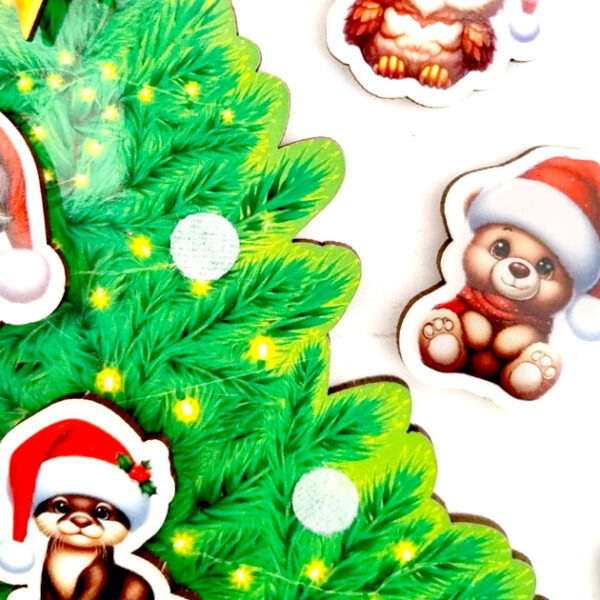 Ялинка зі звірятами — збираємо за зразком ліпучки