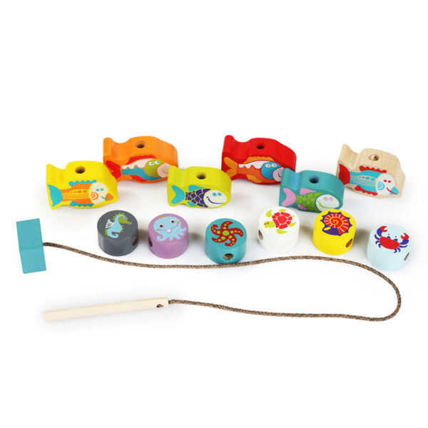 fishes-lacing-toy-03 Шнуровка «Рыбки» Cubika – деревянная развивающая игрушка