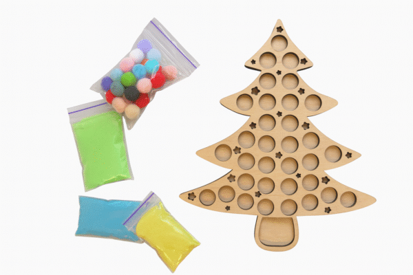 ялинка тактильна розмальовка із піском та кульками у наборі